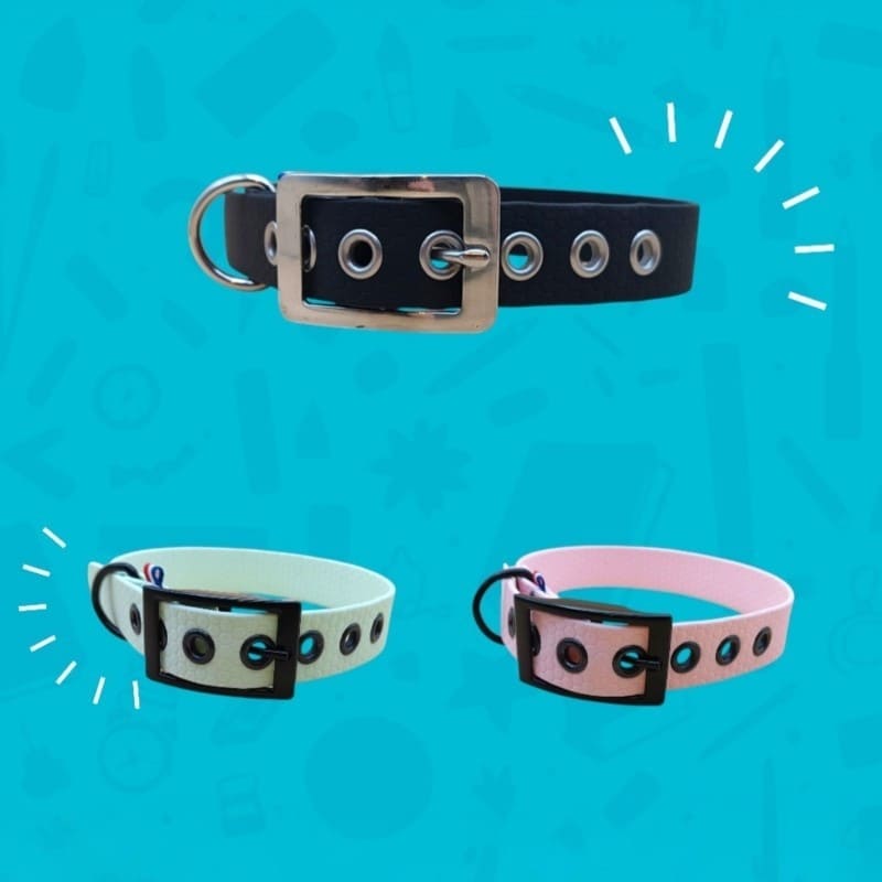 Colliers pour chien en Hexa avec œillets - Atelier Juno